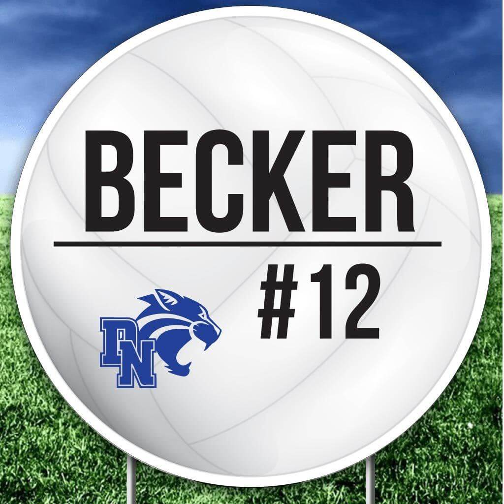 Custom 22" Round Volleyball Player Yard Sign