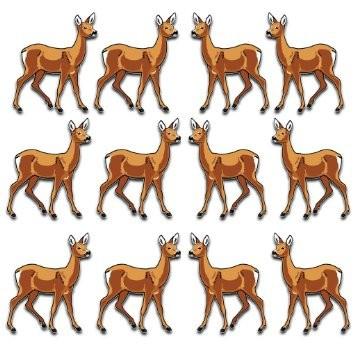 Deer Yard Decoration - Set of 12 with 12 short stakes - FREE SHIPPING