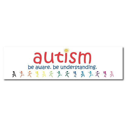 Autism Be Aware. Be Understanding. Bumper Magnet 3 x 11.5 - FREE SHIPPING