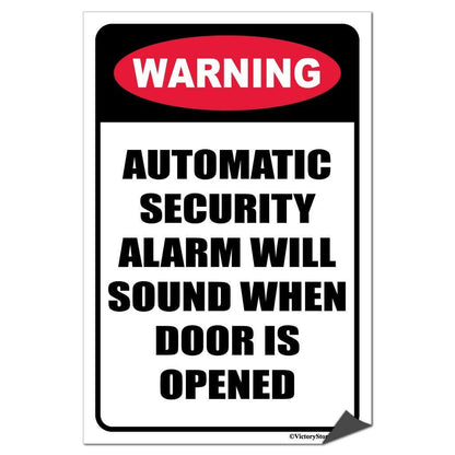 Alarm Will Sound Warning Sign or Sticker - #2