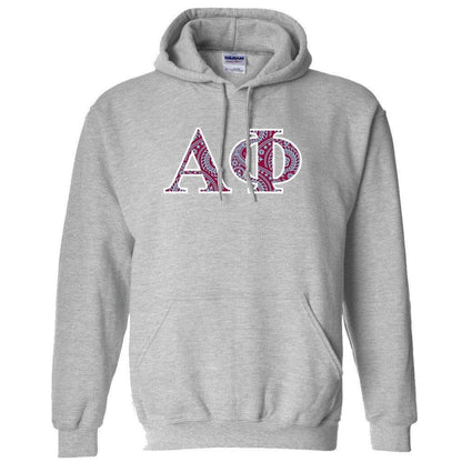 Alpha Phi Hooded Sweatshirt Greek Letters Design FREE SHIPPING