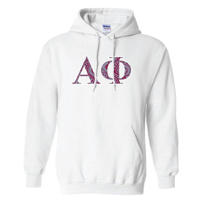 Alpha Phi Hooded Sweatshirt Greek Letters Design FREE SHIPPING