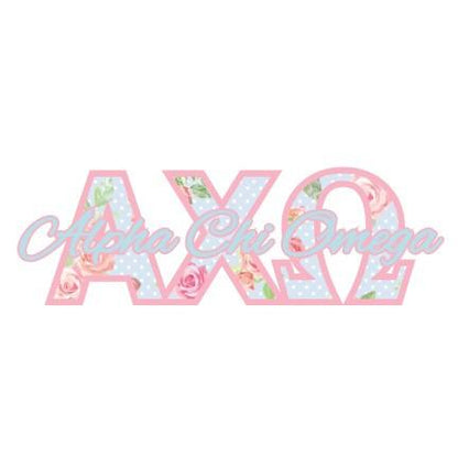 Alpha Chi Omega Floral Initials T-Shirt - FREE SHIPPING