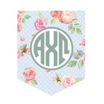 Alpha Chi Omega - Floral with Monogram Pocket T-Shirt - FREE SHIPPING