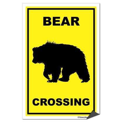 Bear Crossing Sign or Sticker