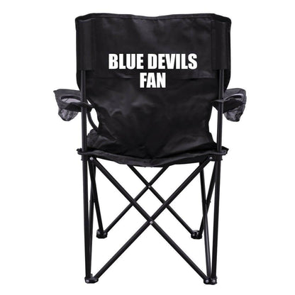 Blue Devils Fan Black Folding Camping Chair with Carry Bag