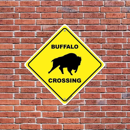 Buffalo Crossing Sign or Sticker