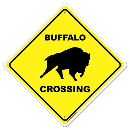 Buffalo Crossing Sign or Sticker