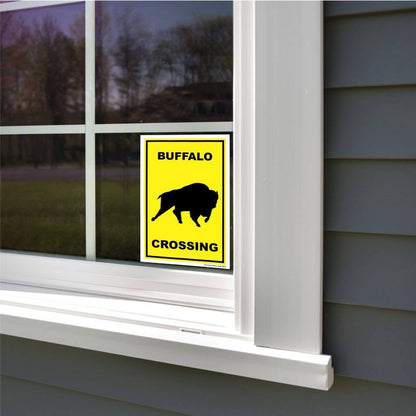 Buffalo Crossing Sign or Sticker