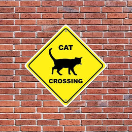 Cat Crossing Sign or Sticker | VictoryStore – VictoryStore.com