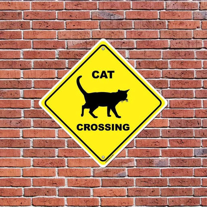 Cat Crossing Sign or Sticker