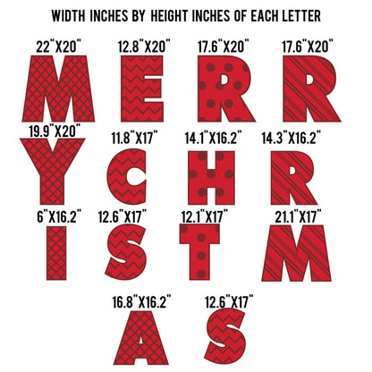 Merry Christmas Yard Letter Sizes