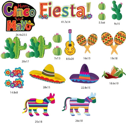 Cinco De Mayo Yard Cards - 19 piece set