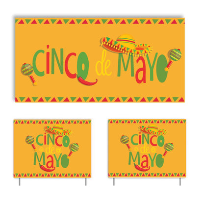 cinco de mayo banner & yard signs