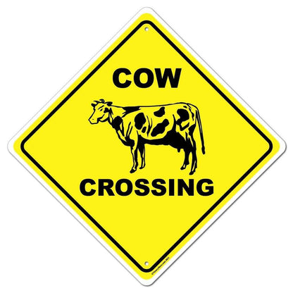 Cow Crossing Sign or Sticker