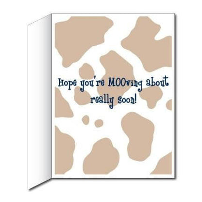 3' Tall Stock Design Giant Get Well Card (Stock Feeling Sour Cow), W/Envelope