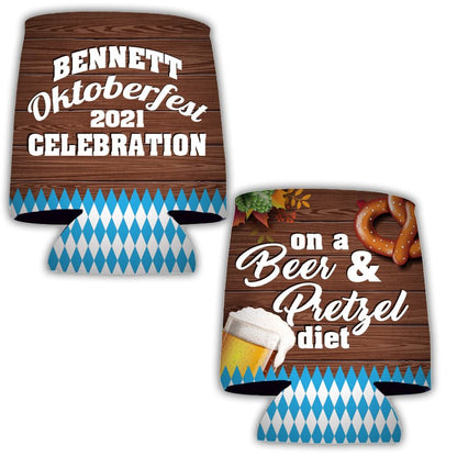 Custom Beer & Pretzel Diet Oktoberfest Can Cooler