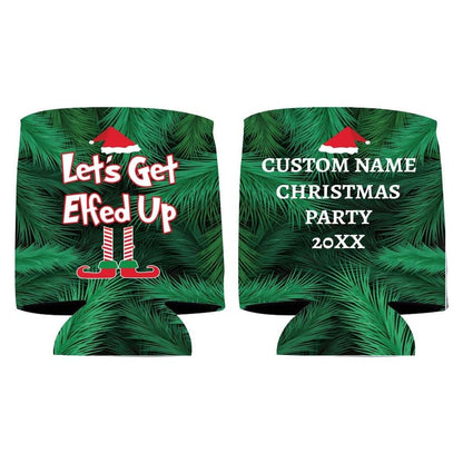 Custom Christmas Can Cooler - Let's Get Elfed Up