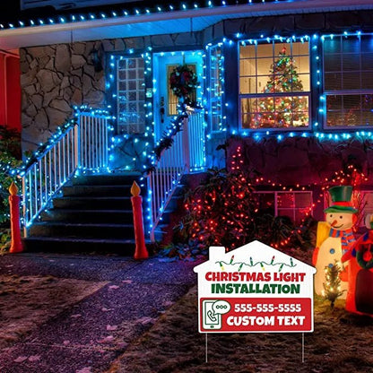 Custom Christmas Lights Installation Signs | 10-Pack