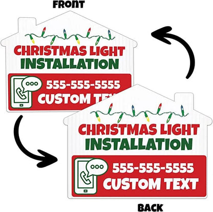 Custom Christmas Lights Installation Signs | 10-Pack