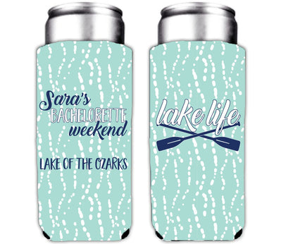 Custom Lake Wife Lake Life Bachelorette Slim Can Cooler Set (21234)