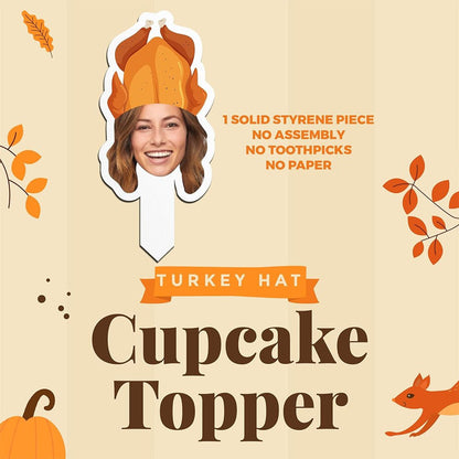 Custom Thanksgiving Cupcake Toppers (Turkey Hat)