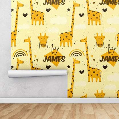 Custom Wallpaper - Giraffe Theme with Personalized Name