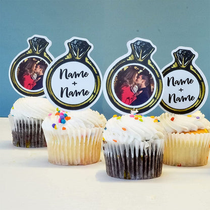 Custom Wedding Cupcake Toppers - 100 Pack