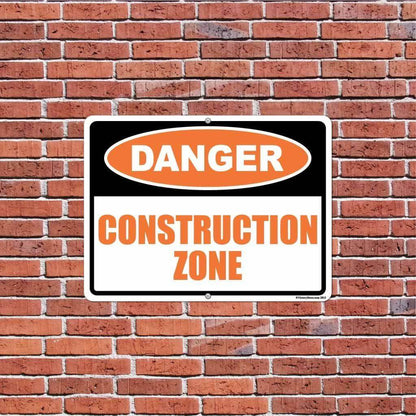 Danger Construction Zone Sign or Sticker - #4