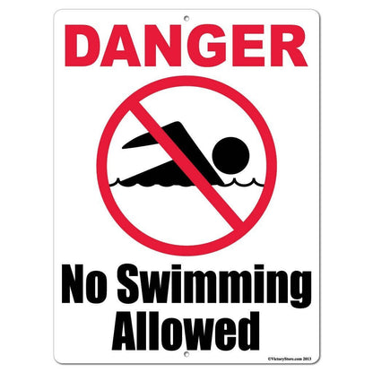 Danger: No Swimming Allowed Sign or Sticker - #5