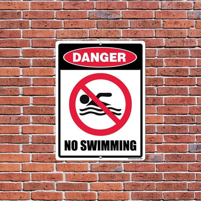 Danger No Swimming Sign or Sticker - #2