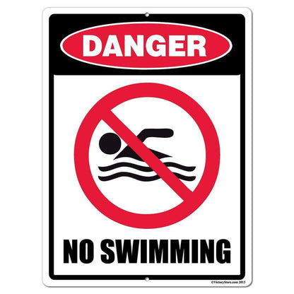 Danger No Swimming Sign or Sticker - #2