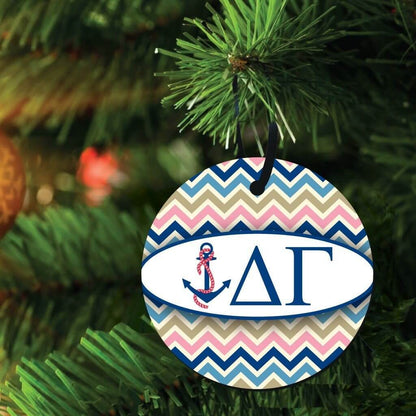 Delta Gamma Ornament - Set of 3 Circle Shapes - FREE SHIPPING