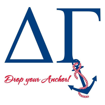 Delta Gamma Canvas Tote Bag - Drop Your Anchor!