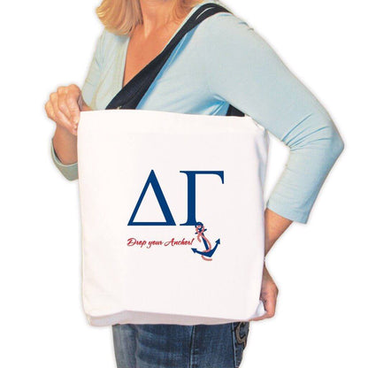 Delta Gamma Canvas Tote Bag - Drop Your Anchor!