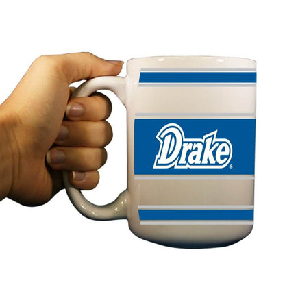 Drake University Bulldogs 15oz Coffee Mug - Stripes Background