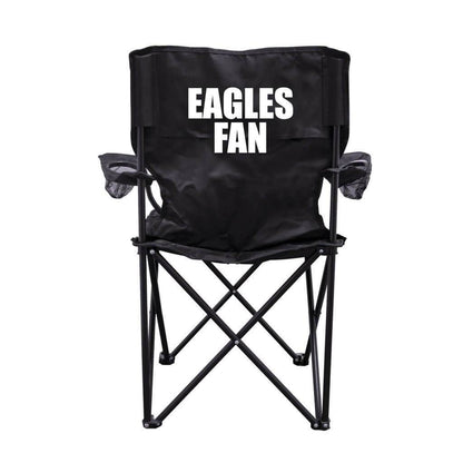 Eagles Fan Black Folding Camping Chair with Carry Bag