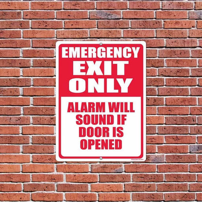 Emergency Exit Only Alarm Will Sound If Door is Opened Sign or Sticker