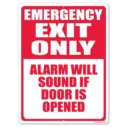 Emergency Exit Only Alarm Will Sound If Door is Opened Sign or Sticker