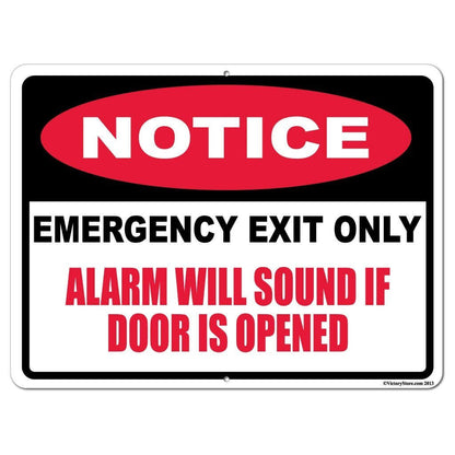 Emergency Exit Only Horizontal Sign or Sticker - #4