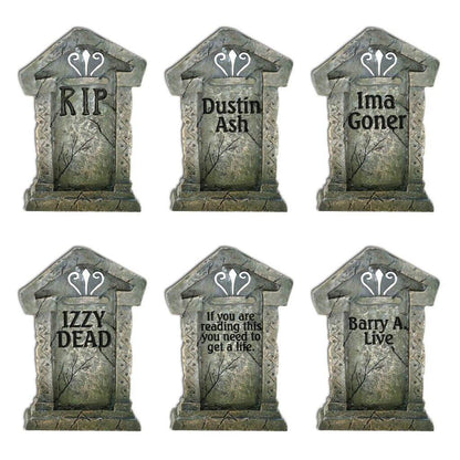 Fake Tombstones Halloween Yard Decoration Set of 6 - FREE SHIPPING