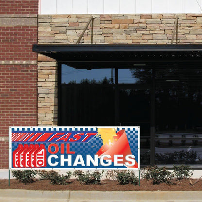 Oil Change Fast Vinyl Banner with Grommets