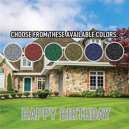 Faux Glitter 18" Bebas Happy Birthday Yard Greeting 13 pc set