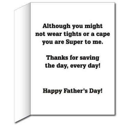 3' Tall Stock Design Giant Super Hero Father's Day Card