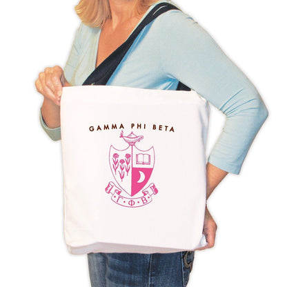 Gamma Phi Beta Canvas Tote Bag - Gamma Phi Beta Crest