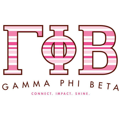 Gamma Phi Beta Canvas Tote Bag - Gamma Phi Beta Pink Stripes