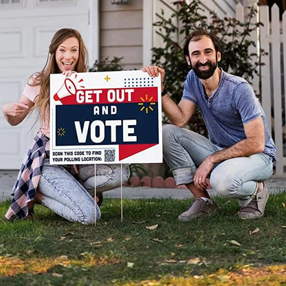 Get Out and Vote with Polling Location QR Code | 18" x 24" | 4 pack