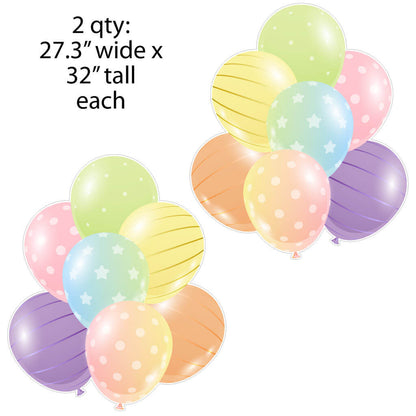 Giant Pastel Balloon Clusters Yard Card Back Fillers (20856)