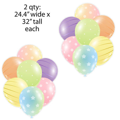 Giant Pastel Balloon Clusters Yard Card Back Fillers (20856)