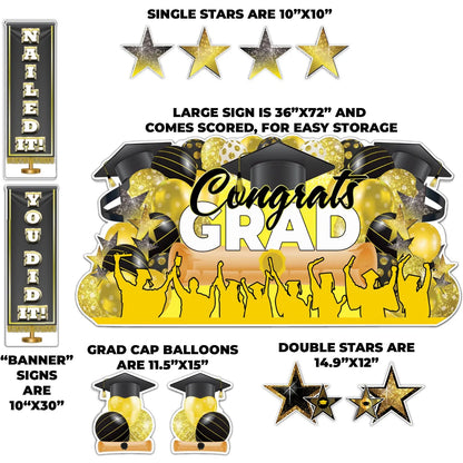 Graduation Oversized EZ Yard Cards | 11 pc set